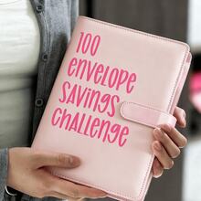 100 Envelopes Money Saving Challenge Binder, Money Saving Challenge Budget Binder With 100 Cash Envelopes, Money Saving Binder With Pre-Numbered Pockets, Easy And Fun Way To Save $5,050, Suitable For Valentine's Day, Ramadan, Back To School, Christmas, Birthdays, Graduations, And Other Occasions