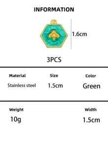 3个/5个不锈钢滴油蝴蝶吊坠，DIY手链项链耳环饰品配件 - Bee - 查看 12