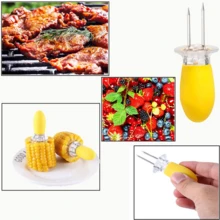5pcs Corn Holders, Metal Corn Cob Rack Skewers, Interlocking Corn Skewers Design, For Home Cooking Grilling Camping, Portable & Easy To Clean, Minimalist & Practical - A - View 10