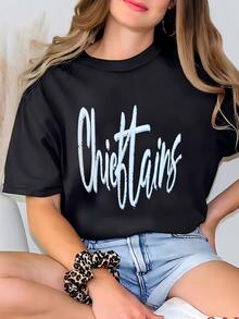 Womens Chieftain Trucker Hat With Detachable Beads T-shirt - Negro - Ver 2