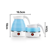 Hervidor eléctrico plegable, hervidor plegable de silicona, activación de calentamiento con un solo toque, diseño portátil y compacto, ebullición rápida, ahorro de espacio, adecuado para uso doméstico, en la oficina, en viajes y en acampadas. - Rosa - Ver 3