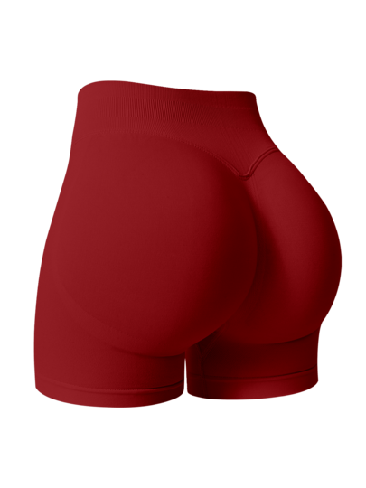 NcmRyu Pantalones cortos deportivos de mujer de unicolor, ajustados, para correr, fitness, yoga y levantamiento de pesas, con diseño de control de abdomen y alta elasticidad