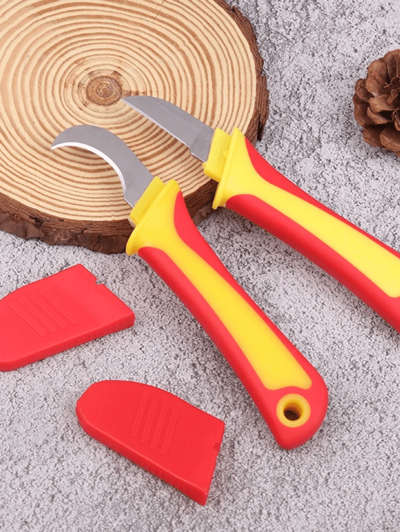 Wire Stripper, Electrician Knife, Insulated Cable Stripping Cutter, Straight Handle Hooked Fixed Blade Stripping Pliers, Manual Wire Stripping Tool