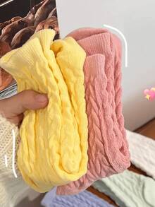 5 đôi tất mùa đông dày dặn dành cho nữ, thiết kế đế dệt kim thoải mái, mềm mại và ấm áp (Không kèm hộp bìa cứng) - Nhiều màu - Xem 4