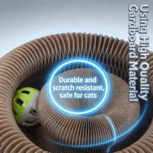 1PC Ball-Attached Cat Scratcher, Accordion-Style Scratcher, Interactive Fun Scratcher, Foldable, Designed For Indoor Cats. - one-size - View 3