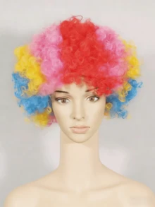 1pc 80g Colorful Fanned Wig, Party Supplies, 7-Color Costume Wig, Funny Clown Wig, Explosion Hairstyle, Suitable For Carnival, Christmas, New Year Party, Unisex - Multicolor - View 8