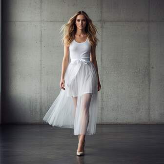 1pc Minimalist Sheer Overlay Skirt With Waist Tie, Versatile Slip Dress Lining Suitable For Mini Dresses, Parties