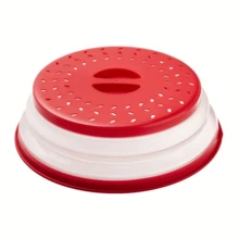 1 Piece Silicone Microwave Splatter Cover, Microwave Food Fruit Strainer Lid, Microwave Food Lid, Microwave Plate Lid, Microwave Lid, Essential Kitchen Item, Dishwasher , Upgraded Foldable Microwave Lid, Ventilated Folding Microwave Tray Lid, Microwave Splash Guard, Vegetable And Fruit Washing Basket, Multi-Functional Kitchen Tool - Multicolor - View 12