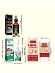 宠物眼耳皮肤护理套装 - 温和清洁眼部分泌物，预防耳螨，缓解瘙痒，修复皮肤，必备美容用品 - 彩色 - 查看 9