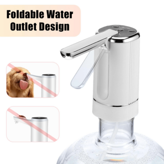 1 st USB-uppladdningsbar automatisk elektrisk vattenpump, kompakt och exakt, enkel installation, bekväm och praktisk, manövrering med en knapptryckning, blå ljusindikator, USB-laddning, en full laddning kan pumpa cirka 6 flaskor med 19 liter vatten