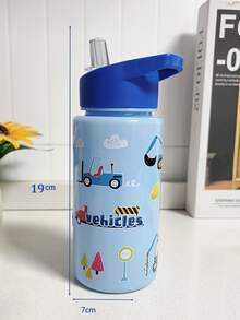 500ml Ice Cream Dinosaur Water Bottle, 4 Colors Available, Cute Gift For Girls & Boys, Best For Students, Outdoor, Campus, Sports, Graduation, Portable Tumbler With Straw - Multicolor - View 7