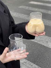 1-Piece Creative Personalized Style Transparent Hip-Shaped 450ml Glass Cup Borosilicate Glass Material Heat-Resistant Shatter-Proof Easy To Clean Bar Mixing/Restaurant Serving/Living Room Drinking/Bedroom Relaxation Internet-Famous Novelty Drink Cup Valentine's Day Mother's Day Father's Day Creative Gift Glassware - Multicolor - View 3