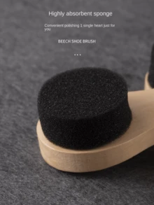 1pc Household Leather Shoes & Clothing Brush, Wooden Handle Mini Shoe Brush, Wholesale Sponge Shoe Polishing Oiling Cleaning Care Tool - Multicolor - View 6
