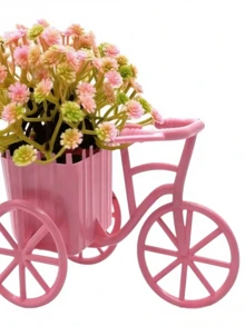 1pc Plastic Mini Bicycle Basket Desktop Decor, Artificial Potted Plant, Fake Greenery, Home Decor, Back To School Supplies, Valentine's Day Decor, New Year Gift, Valentine's Day Gift, Gift For Girlfriend, Artificial Potted Plant, Artificial Flower - Multicolor - View 11