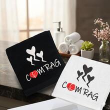 1条450克纯棉刺绣字母趣味面巾，适合送给男友、蜜月礼物、成人幽默礼物，也适合感恩节、圣诞节、情人节、伴侣生日、结婚纪念日、交换礼物、恶搞礼物等场合，尺寸30*30厘米 - 黑與白 - 查看 4