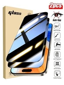 2pcs Privacy Screen Protector For IPhone 17/17 Pro/17 Pro Max/Air/16 Pro Max/15 Pro Max/14 Pro Max/13/12/11Pro Max,Shatterproof Tempered Glass 28°Anti Spy 9H Hardness Private Protector - Black - View 26