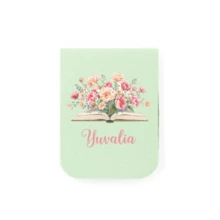 1pc Personalized Custom Magnetic Leather Bookmark, Custom Children's Bookmark, Book And Flower Patterns, Library Bookmark, Personalized Gift, Ladies Bookmark, Custom Bookmark, Teacher Gift Magnetic Name Bookmark, Birthday Flower Bookmark (Can Engrave Name), Gift For Her, Gift For Book Lovers, Bridal Gift, Valentine's Day Gift, Back-To-School Season Gift