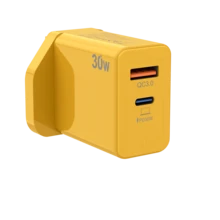 30W双接口旅行快充头，USB-A+C双端口输出，支持智能快充协议，兼容 17/16/15/14/13/12/11 Pro Max/X/8系列、Galaxy S/Note系列、安卓手机、平板电脑等设备。小巧便携。 - 英規插(220-240V) - 查看 8