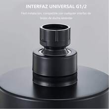 1 pieza de cabezal de ducha de lluvia de alta presión ABS, cabezal de ducha de baño de lujo, ángulos ajustables, boquillas de silicona antiobstrucción, ahorro de agua (rectángulo y circular), accesorios de baño - Multicolor - Ver 8