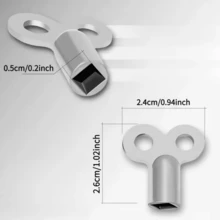 1/2件套锌合金散热器阀门扳手，散热器排气钥匙，散热器配件开关，四通排气钥匙，适用于供暖、通风、排气维护、供暖系统维修、通风工具、手动工具，优质金属，经久耐用 - 彩色 - 查看 4