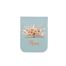 1pc Personalized Custom Magnetic Leather Bookmark, Custom Children's Bookmark, Book And Flower Patterns, Library Bookmark, Personalized Gift, Ladies Bookmark, Custom Bookmark, Teacher Gift Magnetic Name Bookmark, Birthday Flower Bookmark (Can Engrave Name), Gift For Her, Gift For Book Lovers, Bridal Gift, Valentine's Day Gift, Back-To-School Season Gift