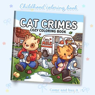 Healing Crimes Cat Coloring Book - Funny Crime Scene Illustrations, Thick Non-Transparent Paper, Adult Stress Relief & Kids Leisure Activity, Parent-Child Painting, Clear Lines, Recommended To Use With Drawing Board. Back To School, Learning Supplies, Painting, Graduation Birthday Gift