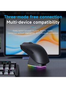 AJAZZ AJ139P V3 MC 升级版磁吸底座无线游戏鼠标，RGB 灯效磁吸底座，最高 24000 DPI，1000Hz 报告速率，升级版长效电池，可充电。官方套装包含：[便携包 + 数据线 + 鼠标 + 充电底座 + 鼠标垫] - AJAZZ 官方正品 - 查看 4