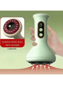 USB充电式腹部按摩器，可用于热敷和可调节强度的拔罐，适用于手臂和身体按摩，9种模式，带吸盘