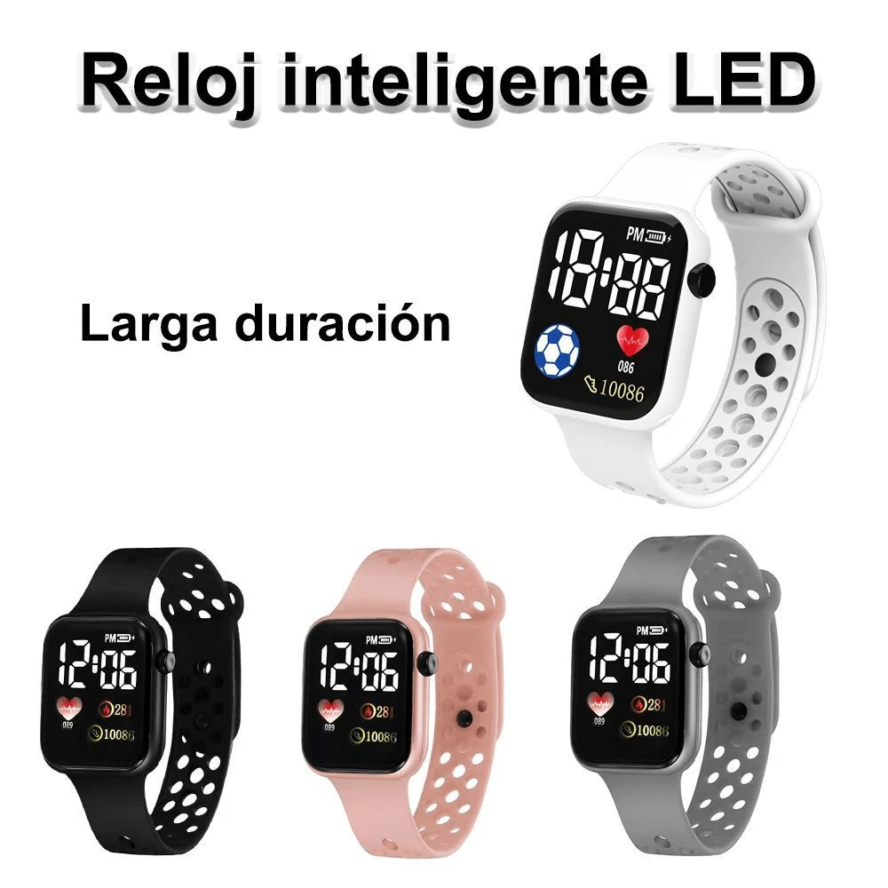 AMAZING VISION Reloj inteligente de estilo moderno con esfera cuadrada y diseño terrestre, con tecnología LED y diseño contemporáneo, adecuado para uso diario y ocasiones especiales, reloj inteligente minimalista y elegante - color aleatorio - Ver 1