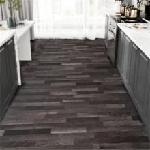 1 Roll Thick Black Vintage Wood Grain Ceramic Tile Flooring Sticker, PVC Waterproof Oil-Proof Wallpaper, Vinyl Material Floor Sticker, Self-Adhesive Backing, Removable Vinyl Wallpaper, Floor Covering, Removable DIY Floor Sticker, Suitable For Indoor Use, Easy To Clean, Anti-Slip And Wear-Resistant, Removable Without Residue - Black - View 9