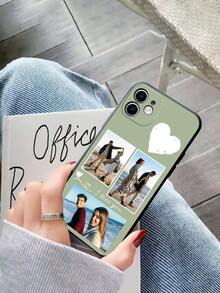 1 pieza Funda de teléfono suave de TPU con diseño de sobre personalizado para pareja compatible con Moto G5 G2025 - Negro - Ver 4