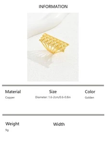 1pc European & American Geometric Open Ring, Hollow Wedding Jewelry