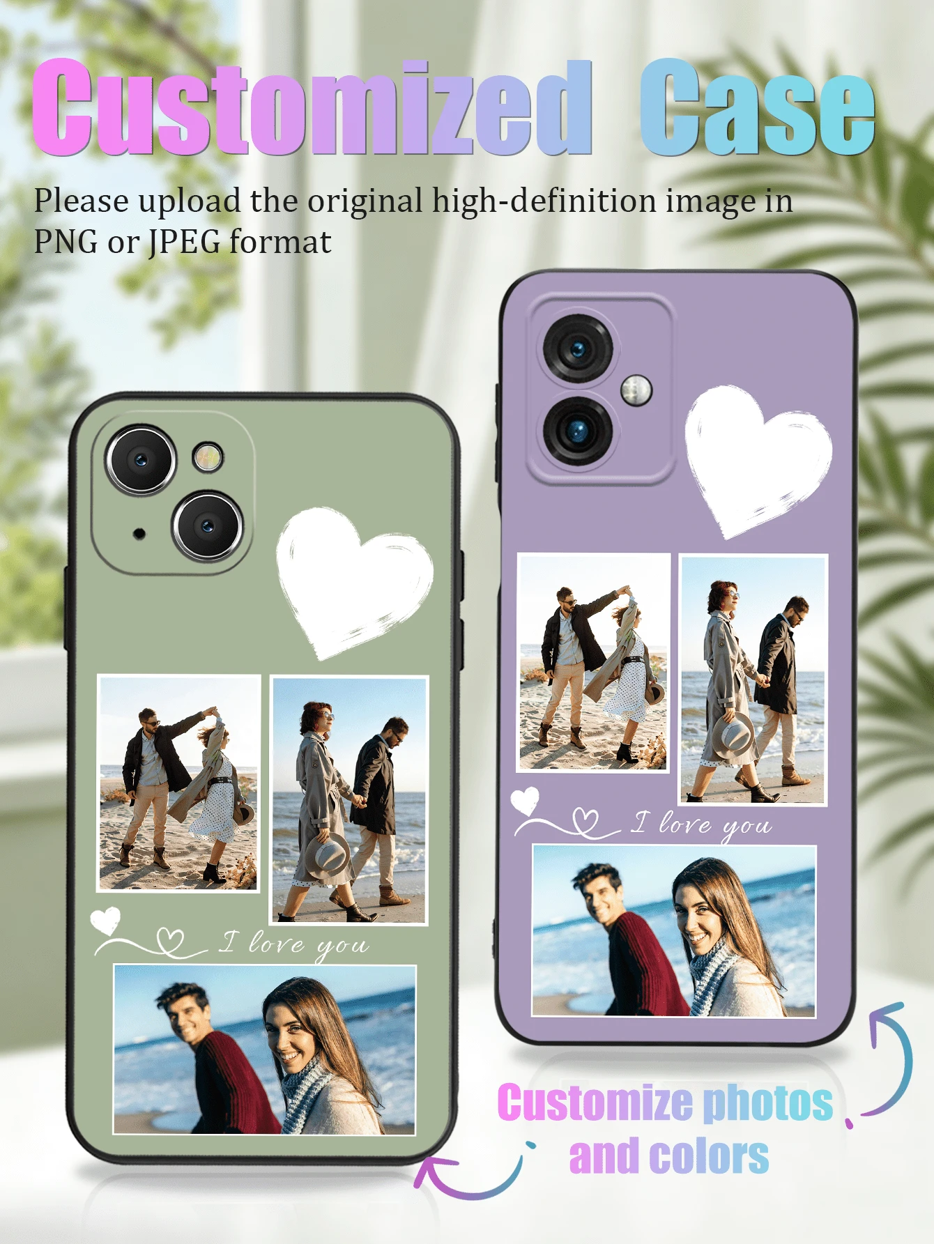 1 pieza Funda de teléfono suave de TPU con diseño de sobre personalizado para pareja compatible con Moto G5 G2025 - Negro - Ver 1