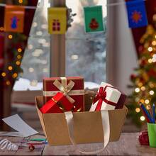 Túi quà tự làm, có quai xách, làm bằng giấy Kraft và bìa cứng, kích thước 9.8 x 6.5 x 4.3 inch, dùng để đóng gói quà tặng, thích hợp cho tiệc cưới, lễ tốt nghiệp, kỷ niệm hoặc trưng bày quà tặng. - Nhiều màu - Xem 10