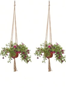2 件/套 /4 件/套创意编织植物挂架，植物挂架花盆植物架，花篮绳，壁挂悬挂花盆植物挂架吊篮，适用于室内外家庭花园阳台装饰（多种尺寸可选）