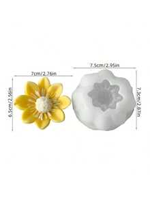 1pc Elegant Asymmetric Flower Candle Silicone Mold - Easy To Clean/Multipurpose, Suitable For Making Soap/Plaster, DIY Home Decor And Craft Gift Molds - White - View 11