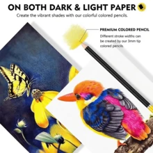 Art Supplies Colored Pencils Set | 72 Premium Soft Core Colored Leads For Adult Artists | Organized In Presentation Tin Case,For Professional Artistic Use - 72 Colors Oil Colored Pencils - View 9