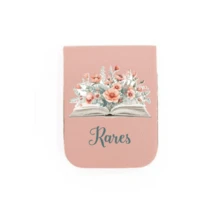 1pc Personalized Custom Magnetic Leather Bookmark, Custom Children's Bookmark, Book And Flower Patterns, Library Bookmark, Personalized Gift, Ladies Bookmark, Custom Bookmark, Teacher Gift Magnetic Name Bookmark, Birthday Flower Bookmark (Can Engrave Name), Gift For Her, Gift For Book Lovers, Bridal Gift, Valentine's Day Gift, Back-To-School Season Gift