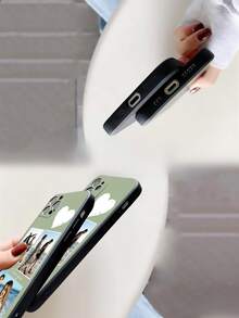 1 pieza Funda de teléfono suave de TPU con diseño de sobre personalizado para pareja compatible con Moto G5 G2025 - Negro - Ver 6