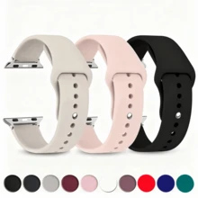 Silicone Strap For Apple Watch Bands 44mm 40mm 46mm 45mm 41mm 38mm 42mm Belt Bracelet I Watch Series Se 11 10 9 8 7 6 5 3 Ultra 2 3 Band 49mm - Multicolor - View 4