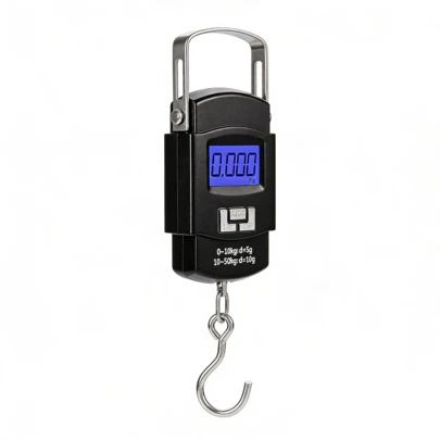 High-Precision Digital Electronic Luggage Weight Scale With LCD And Measuring Tape Ruler, 50KG Portable Hand Scale