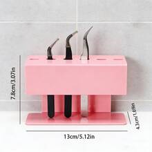 1pc 6-Hole Acrylic Eyelash Extension Holder Display Stand - Professional Eyelash Extension Tool Storage Rack, Beauty Salon Makeup Tool Organizer, Eyelash Artist Use - Multicolor - View 3
