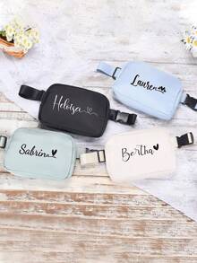 1pc Customized Personalized Waist Bag, Customized Travel Waist Bag, Mini Waist Bag, Customized Crossbody Bag, Bridesmaid Gift, Women Gift, Logo Customization Accepted - Multicolor - View 4