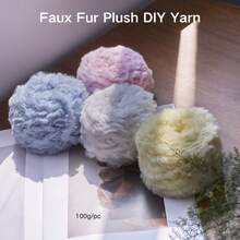 1pc 3.53oz Super Soft Fur Yarn Colorful Series Chunky Fluffy Faux Fur Eyelash Yarn For DIY Knitting And Crocheting Hat, Scarf, Purse - Multicolor - View 2
