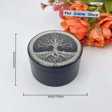 1.6/2/2.5/3/3.9英寸黑色树形草药研磨器，可爱锌合金手动四层金属研磨器，烟草研磨器，雪茄香烟工具，吸烟配件礼品 - 款式-A - 查看 12