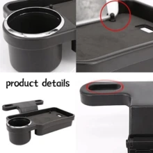 Cup Holder Phone Mount Headrest Tidy Car Back Seat Organizer Foldable Table Tray - A - View 4