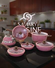 Batería de Cocina Magestic - ALFA 3 pz Batería de Cocina de Acero Inoxidable Reforzado con Cerámica Antiadherente Premium | Cocina Saludable | Incluye Tapa de Cristal Irrompible Gratis | Agarraderas de Silicona | Apta para Estufas de Gas, Eléctrica e Inducción | Alta Calidad y Durabilidad - Rosa - Ver 2