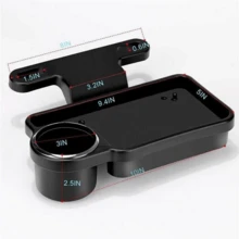 Cup Holder Phone Mount Headrest Tidy Car Back Seat Organizer Foldable Table Tray - A - View 2
