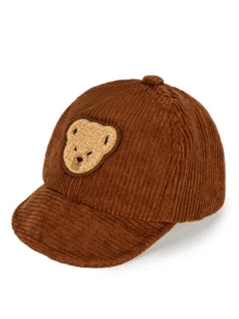 Autumn/Winter Baby Retro Cartoon Bear & Duck Brim Hat, Unisex Toddler Soft Brim Windproof Children Baseball Cap - 1PC - View 5