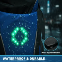 1 pieza Mochila con señal de giro LED de 18L con control remoto inalámbrico, apta para ciclismo, running, skateboarding - Azul - Ver 4